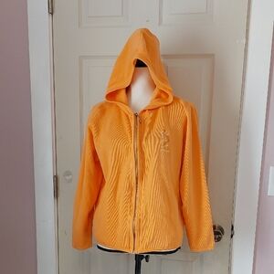 SAVANNAH Size L Orange Sherbet Bald Head Island Souvenir Zip Up Hoodie Jacket